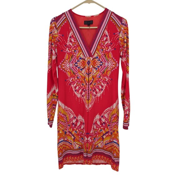 Hale Bob Size Small Dress Boho Hippie V Neck Mini Stretch - Picture 1 of 5